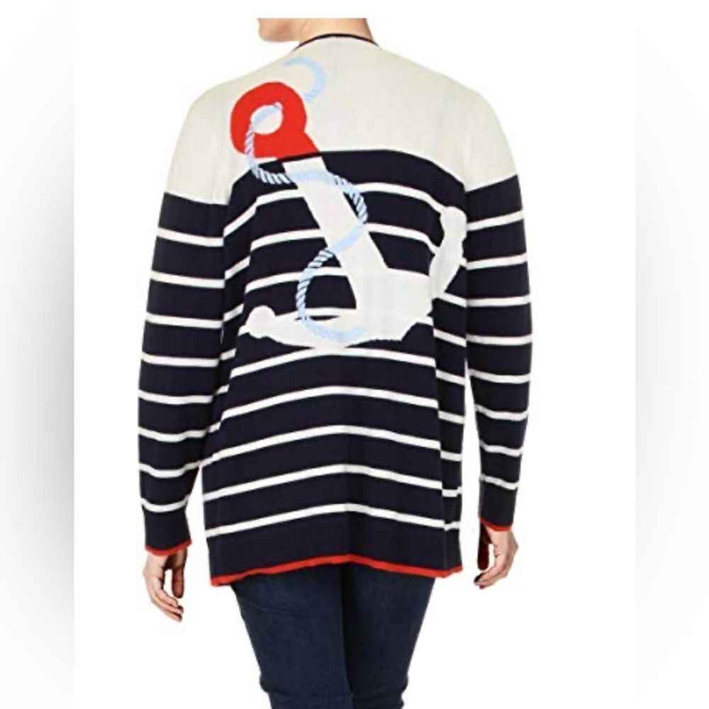 NWT Tommy Hilfiger Navy and White Striped Cardigan, M